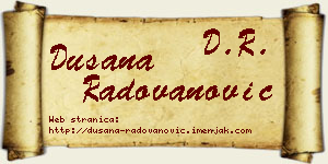 Dušana Radovanović vizit kartica